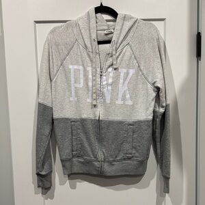 Victoria's Secret Pink Gray Zip-Up Hoodie
